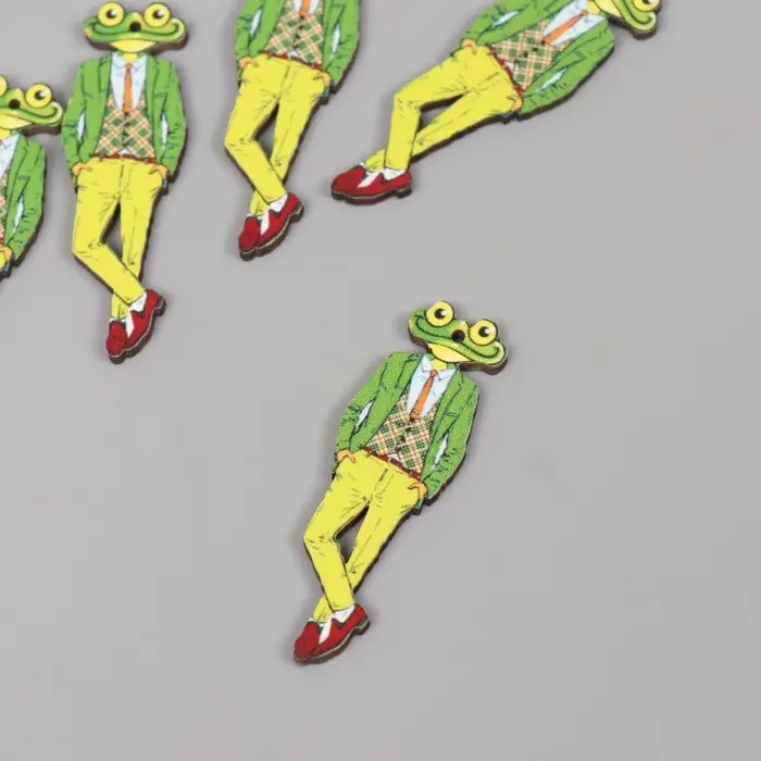 Декор для творчества дерево Декор для творчества дерево "Стильная лягушка" 5х1,6х0,3 см