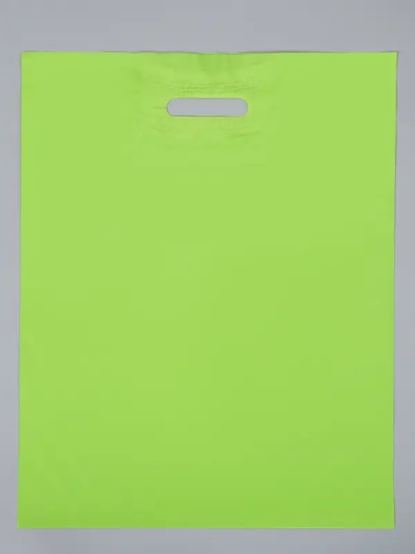 Пакет с вырубной усиленной ручкой, ПВД, салатовый, 40&times;50 см, 45 мкм
