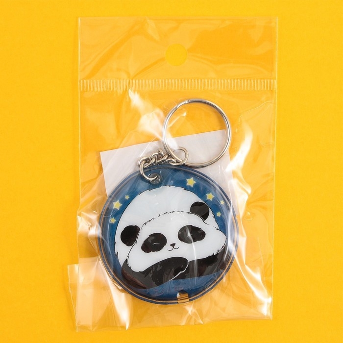 Брелок для ключей с фонариком "Панда", 5 х 5 см