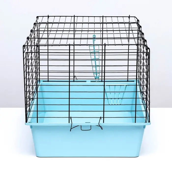 Клетка для кроликов, морских свинок &laquo;Пижон&raquo; №4 складная, 80&times;50&times;47 см, бирюзовая