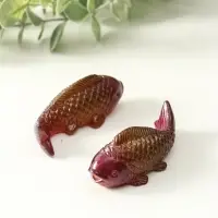 Фигурка для чайной церемонии "Красные парчовые карпы" набор 2 шт меняет цвет 3х7,5х3 см