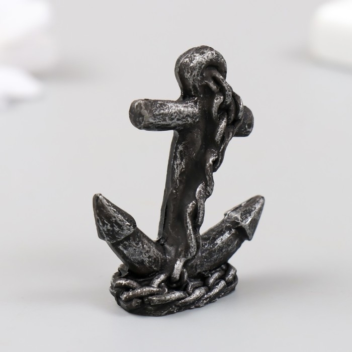 Фигурка для флорариума полистоун  Фигурка для флорариума полистоун "Якорь с цепью" 4х1,5х5 см