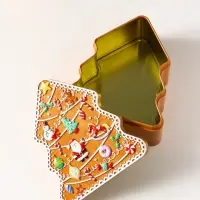 Шкатулка подарочная &laquo;Имбирная новогодняя ёлка&raquo;, металл, фигурная, 13.8&times;12&times;6 см