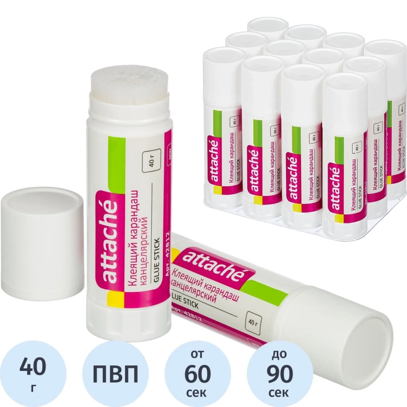 Клей-карандаш 40г ATTACHE 'EXTRA' 15434