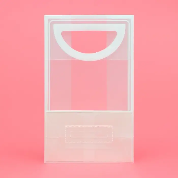 Пакет ПП с вырубной ручкой, прозрачный, 25&times;19&times;9 см, белый