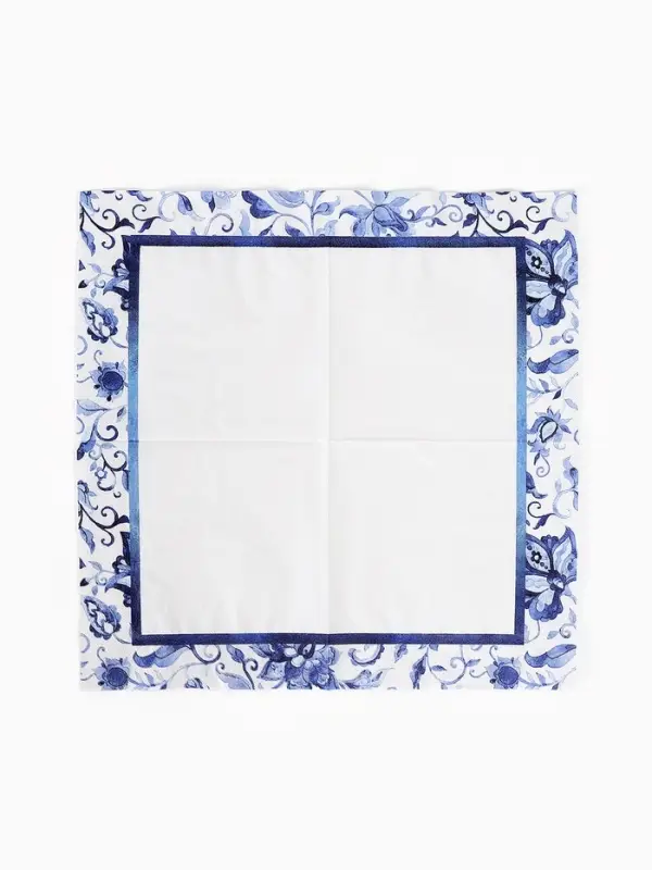 Салфетки бумажные двухслойные &laquo;Синие Узоры&raquo;, 33 х 33, 12 шт