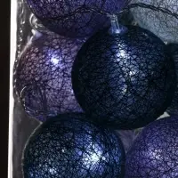 Гирлянда &laquo;Нить&raquo; 5 м с насадками &laquo;Клубки серо-зелёные&raquo;, IP20, прозрачная нить, 20 LED, свечение белое, 220 В