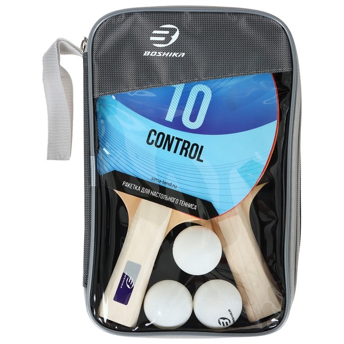 Набор для настольного тенниса BOSHIKA Control 10: 2 ракетки,3 мяча, губка 1.5 мм, коническая ручка Набор для настольного тенниса BOSHIKA Control 10: 2 ракетки,3 мяча, губка 1.5 мм, коническая ручка