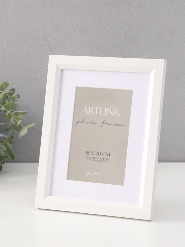 Фоторамка МДФ Фоторамка МДФ "Anna" 15х20 см, с паспарту (10х15 см), белый (пластиковый экран)