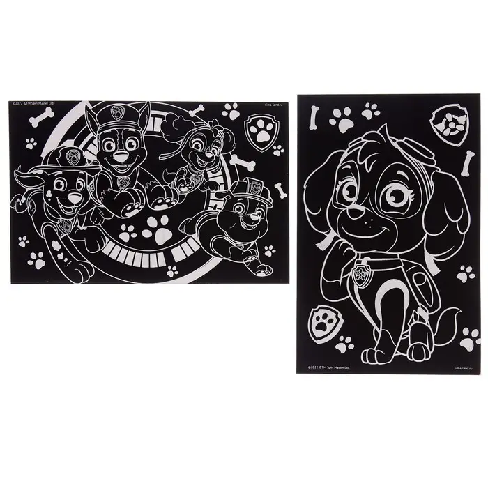 Гравюра детская, 2 штуки, со стекой, Щенячий патруль