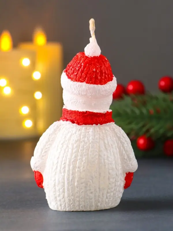 Свеча  Свеча "Снеговик", красный