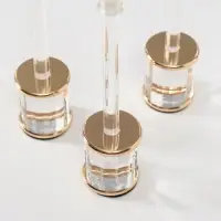 Подсвечник на 1 свечу &laquo;Квадрия&raquo;, d=2.2 см, набор 3 шт., h=24.5 см, 22 см, 20.5 см