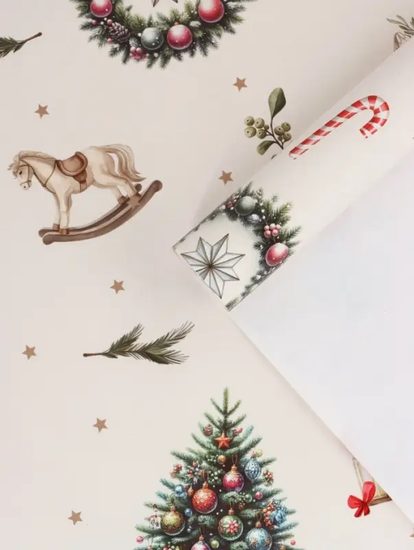 Бумага упаковочная глянцевая "Новогодний уют", 1 лист 68 х 100±5% см