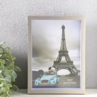 Фоторамка пластик 13х18 см "Ламберто" серебро с белым 19х14х3,5 см