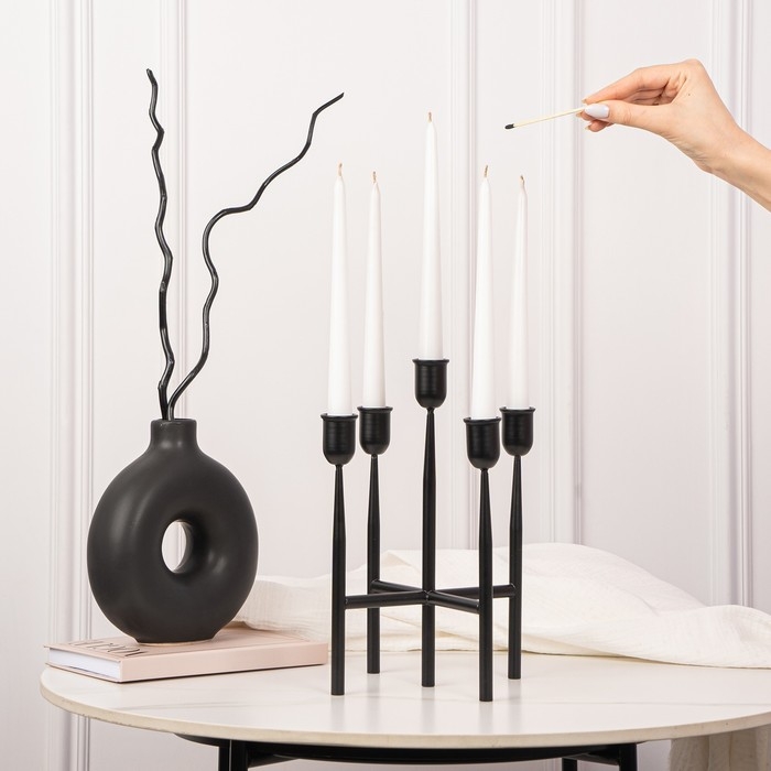 Подсвечник металл «Лаконичность», на 5 свечей, 14 х 14 х 19 см