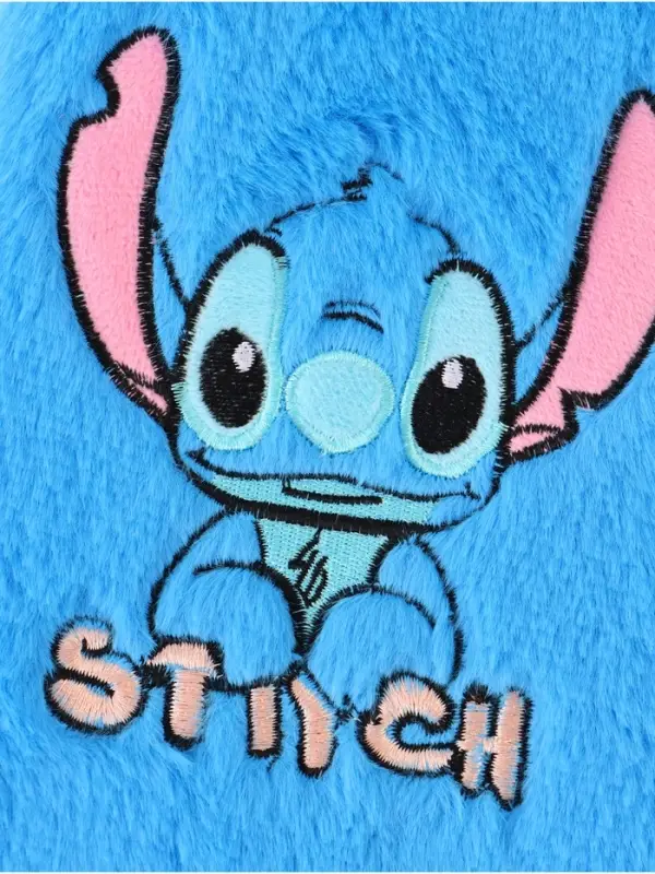 Пушистый блокнот и ручка многоцветная Стич, голубой Пушистый блокнот и ручка многоцветная Стич, голубой