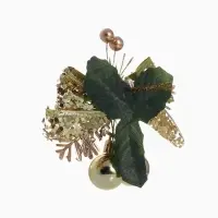 Ёлочные игрушки 2 шт. &laquo;Зимнее волшебство. Зимнее чудо&raquo; пластик, цветок шарики, 12&times;11 см, золото