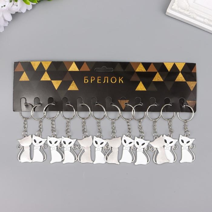 Брелок металл Брелок металл "Кошка", белый