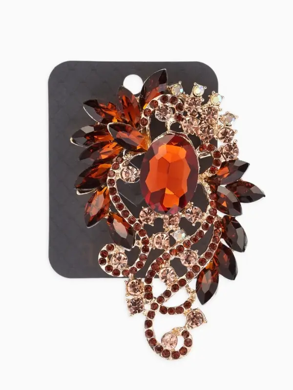 Брошь &laquo;Императрица&raquo;, лавра, шампанского в золоте