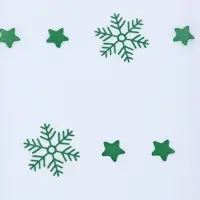 Бумага упаковочная тишью "Снежинки со звездами", зелёный, 50 х 66 см