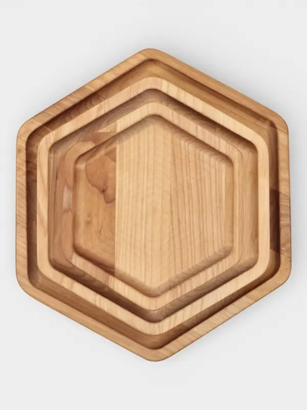 Подарочный набор посуды Adelica &laquo;Ромб&raquo;, тарелки 3 шт., d=24 см, d=20 см, d=16 см, дерево берёза