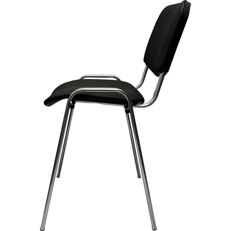 Стул КО_EChair Rio(ИЗО) РС01.00.10 к/з чер гладкая 201, каркас под хром