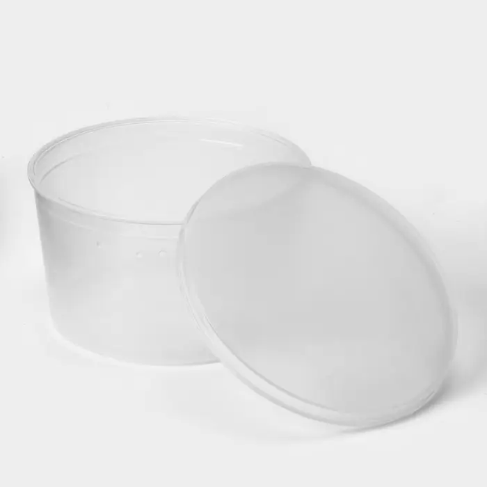 Контейнер пищевой ПластоС, 140 мл, с герметичной крышкой, d=8 см, h=5 см, пластик, прозрачный Контейнер пищевой ПластоС, 140 мл, с герметичной крышкой, d=8 см, h=5 см, пластик, прозрачный