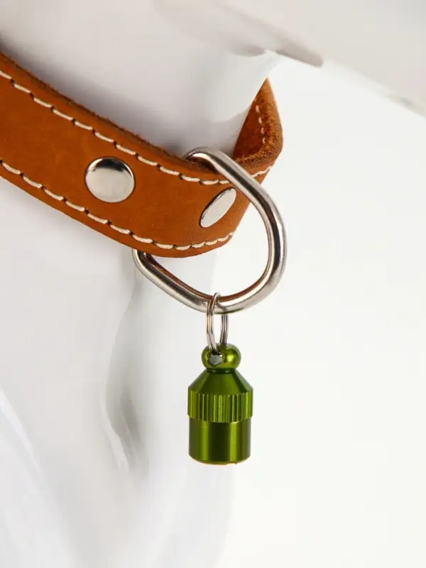 Адресник-капсула под записку &laquo;Бочонок&raquo;, 1.1&times;2.3 см, металл, зелёный