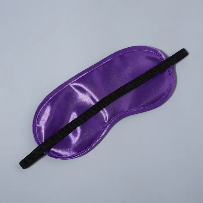 Маска для сна, сатиновая, резинка одинарная, 19×8.5 см, фиолетовая