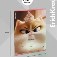 Тетрадь 12 листов в клетку ErichKrause Prima Cat, МИКС