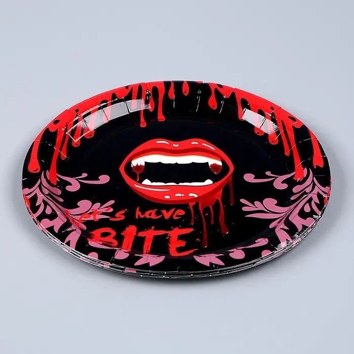 Тарелка бумажная одноразовая «Губы», в наборе 6 шт.