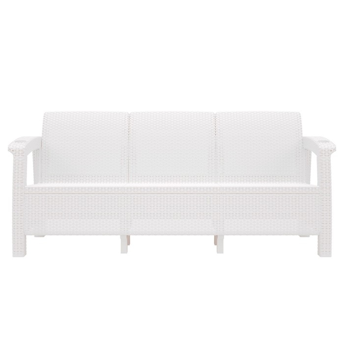Диван "Ротанг" 3-х местный, с подстаканниками, 188 см х 70 см х 79 см, цвет белый