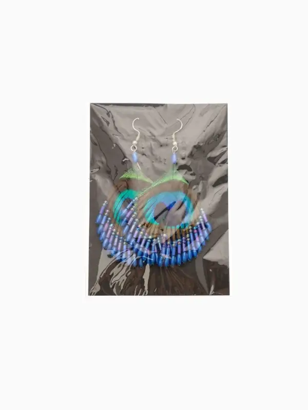 Серьги &laquo;Павлин&raquo;, 5&times;8 см, синие