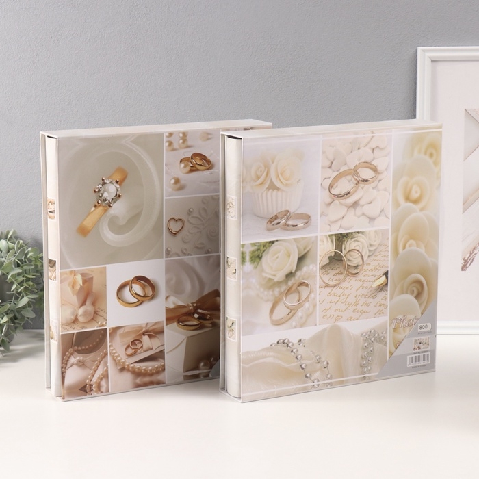 Фотоальбом на 800 фото 10х15 см Фотоальбом на 800 фото 10х15 см "Свадебные воспоминания" в коробке МИКС 5,5х30,5х33,5 см