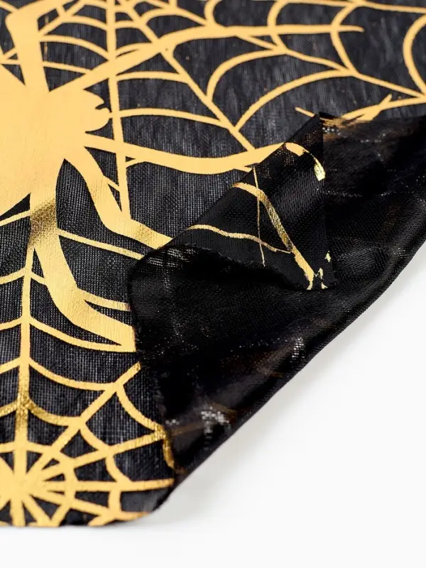 Скатерть одноразовая на хэллоуин &laquo;Золотая паутина&raquo;, 200&times;140