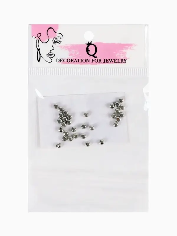 Кримп - зажимная бусина СМ-370, набор 30 шт. 3.2 мм, цвет серебро