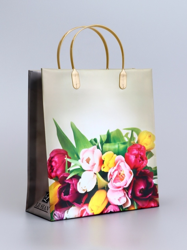 Пакет Пакет "Цветы/Город ", мягкий пластик, 26 x 23 см, 110 мкм МИКС