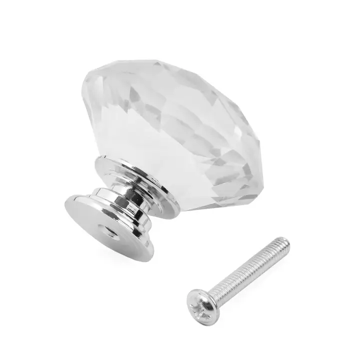 Ручка-кнопка CAPPIO &laquo;Алмаз&raquo;, стеклянная, d=40 мм