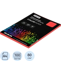 Бумага цветная Attache (красный интенсив), 80г, А4, 100 л