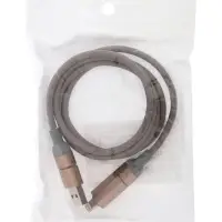 Кабель 2 Type-C - USB, Lighting, 3 А, 1 м, серый