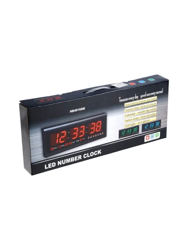 Часы электронные настенные &laquo;Соломон&raquo;, с будильником, 48&times;19&times;3 см