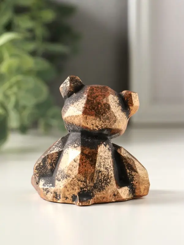 Фигурка гипс &laquo;Мишка геометрический&raquo;, 6&times;6&times;5 см, винтажная бронза