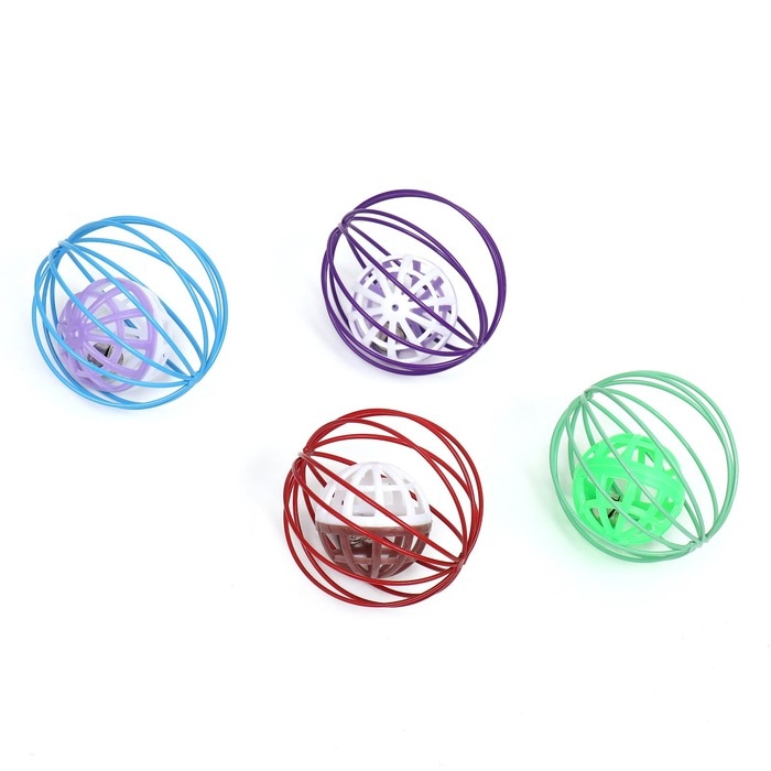 Шарик для кошек с бубенчиком  Шарик для кошек с бубенчиком "Шар в Шаре",  микс цветов