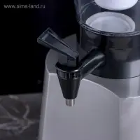 Башня пивная &laquo;Металлик&raquo;, 3 л, колба для льда, с подсветкой, 2 батарейки CR=2032, пластик, серебристая