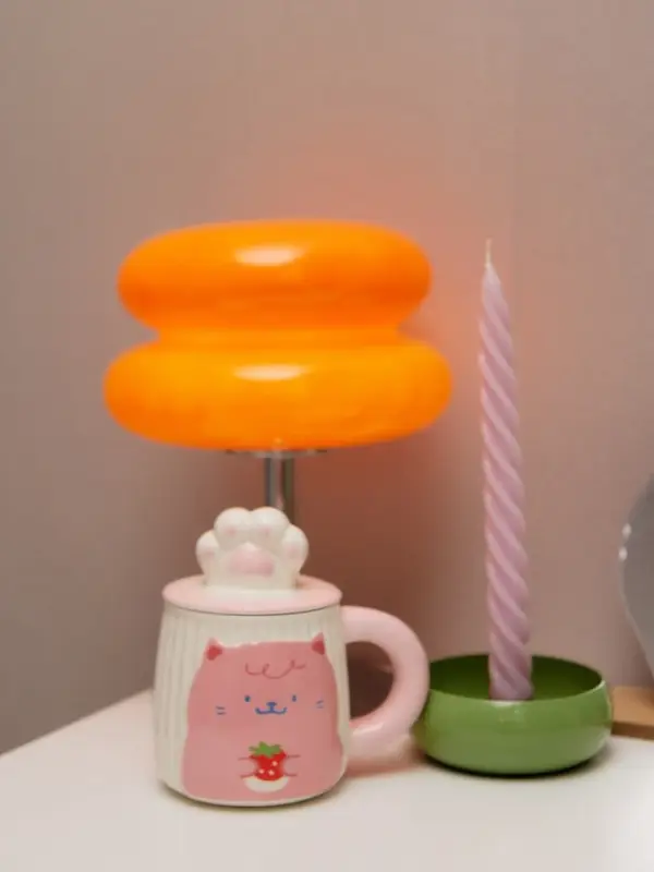 Кружка с крышкой Доляна &laquo;Лапочка&raquo;, 450 мл, керамика, розовая