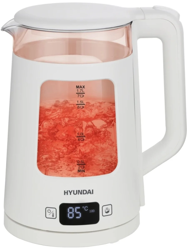 Чайник HYK-G9407 1.7л. 2200Вт белый (стекло)