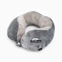 Подушка для путешествий бархатная формовая "Перезагрузка", серая Подушка для путешествий бархатная формовая "Перезагрузка", серая