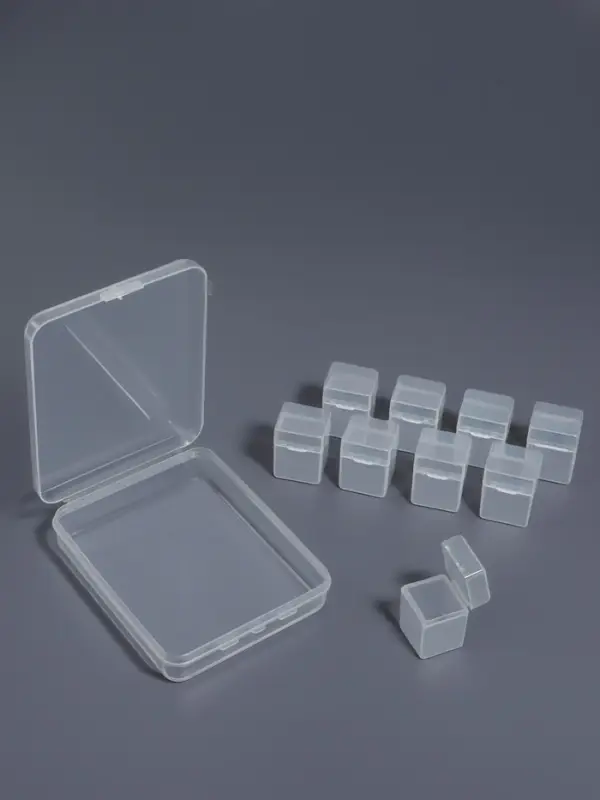 Органайзер для хранения мелочей, 9 баночек, в контейнере, 11.5&times;9&times;2.7 см, прозрачный