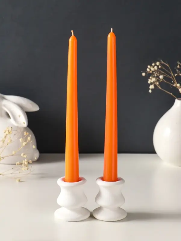 Набор свечей античных, 2.3&times;24.5 см, 5 ч, 55 г, 2 шт., оранжевый