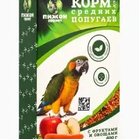 Корм &laquo;Пижон&raquo; для средних попугаев, с овощами и фруктами, 400 г